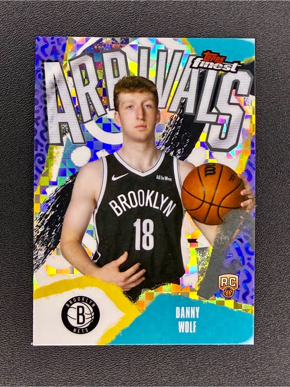 2025-26 Topps Finest Danny Wolf Arrivals RC X-Fractor Silver Rookie #A-27 Nets